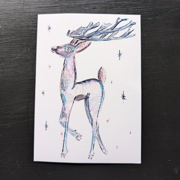 Greeting Card and Sticker Set: Wintery Magical Animals - Picture 5 of 10